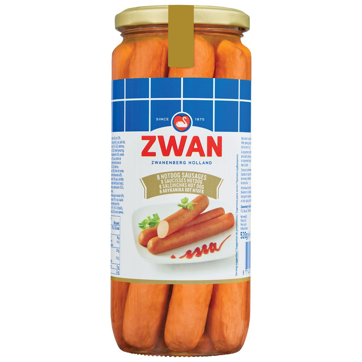 Zwan 8 Hotdog Sausages