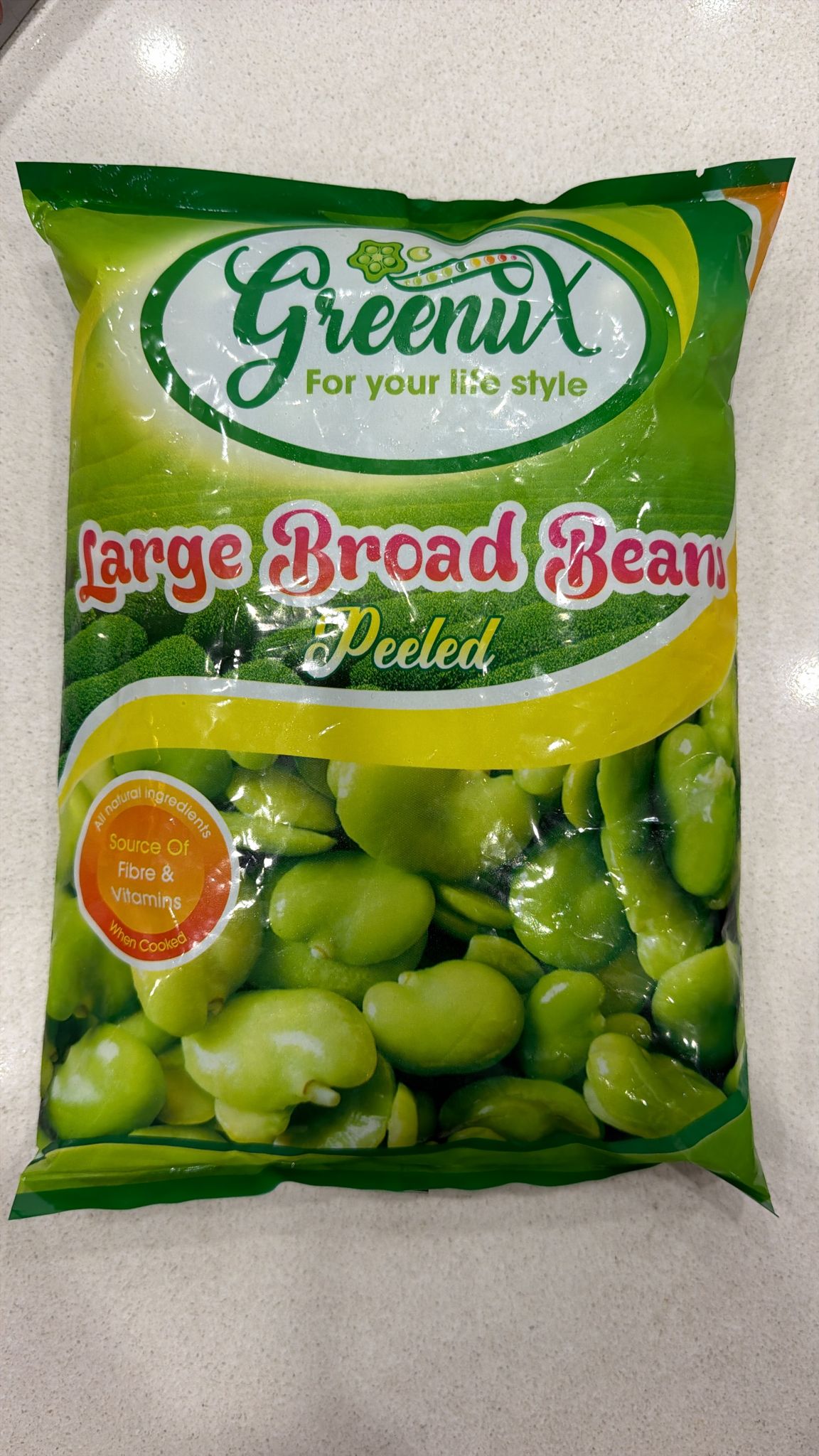 Greenux Large Broad Beans Peeled 1kg