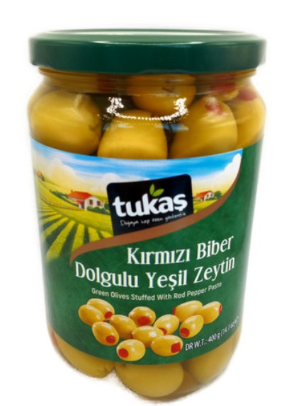 Tukas Green Olives Stuffd 400g