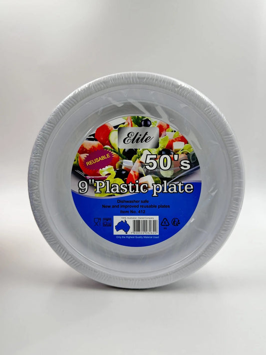 Elite Siz 9 Plstic Plat 50 Pcs